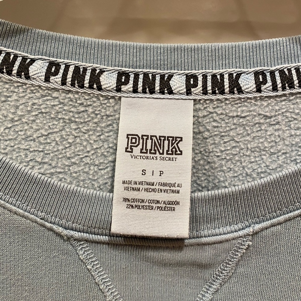 VS PINK Light Teal Crewneck - Picture 2 of 7